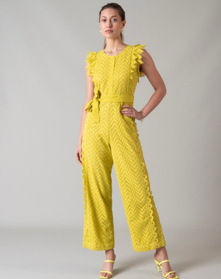 Lime Schiffli Jumpsuit