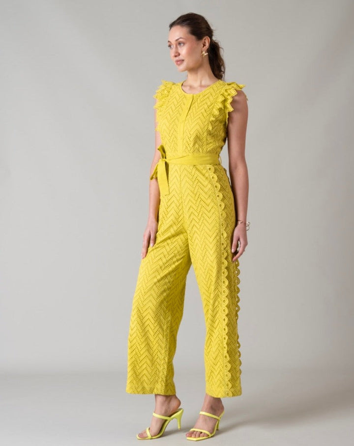 Lime Schiffli Jumpsuit
