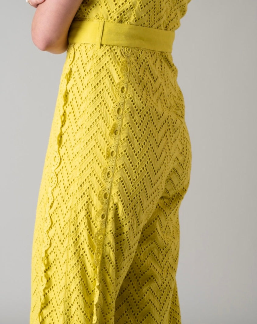 Lime Schiffli Jumpsuit