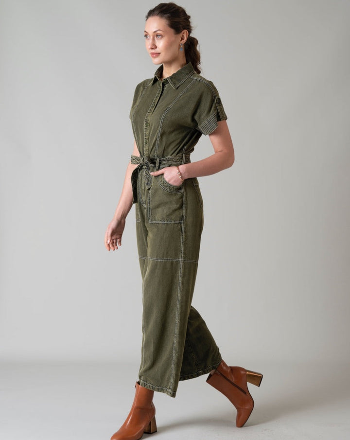 Adele Olive Jumpsuit