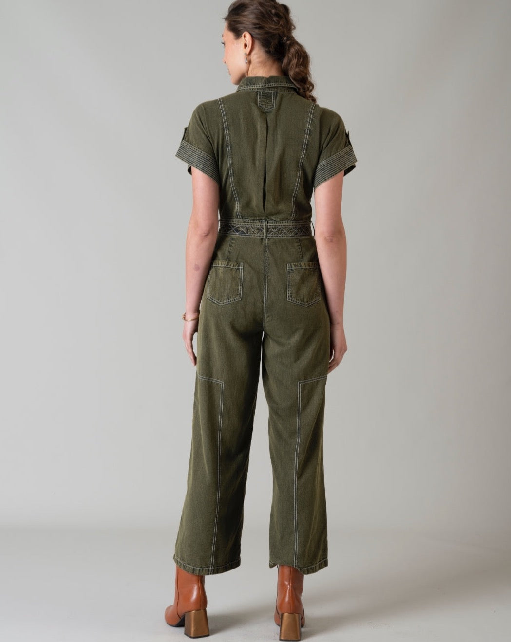 Adele Olive Jumpsuit
