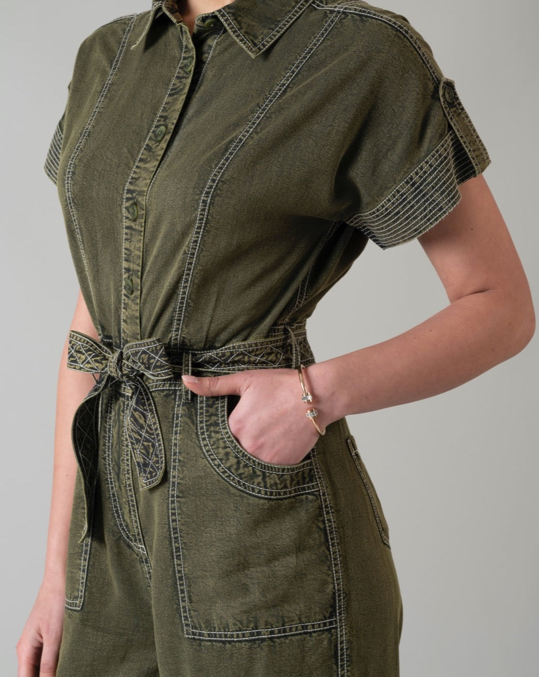 Adele Olive Jumpsuit