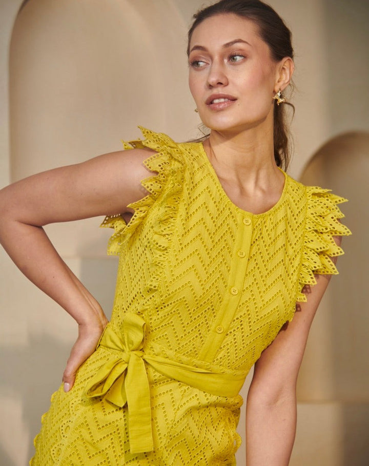 Lime Schiffli Jumpsuit