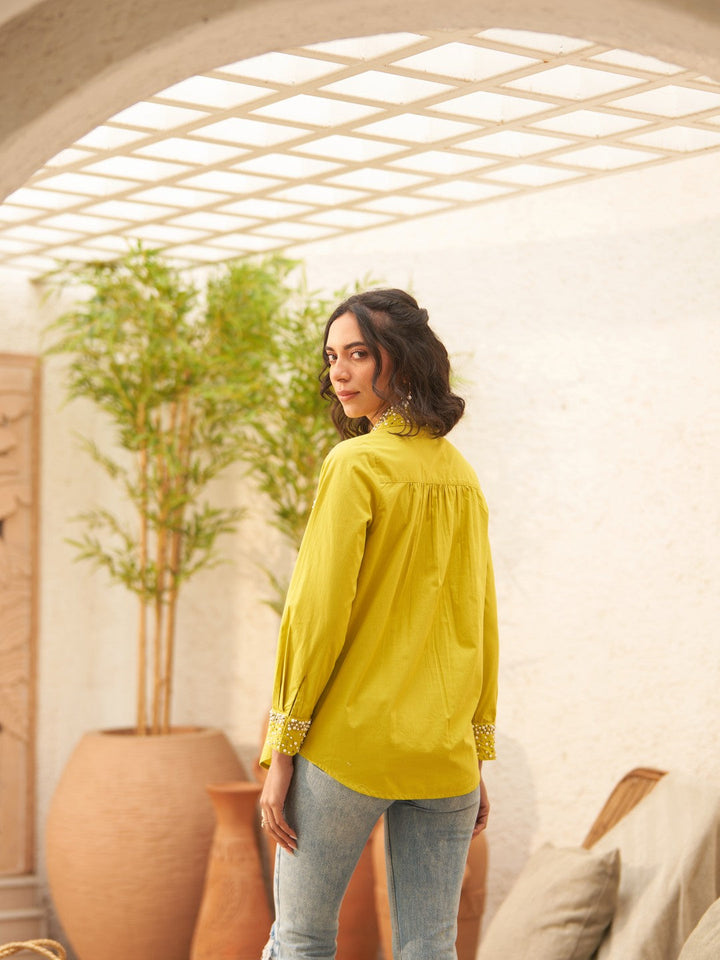 Malika Mehta In Our Sophie Lime Shirt