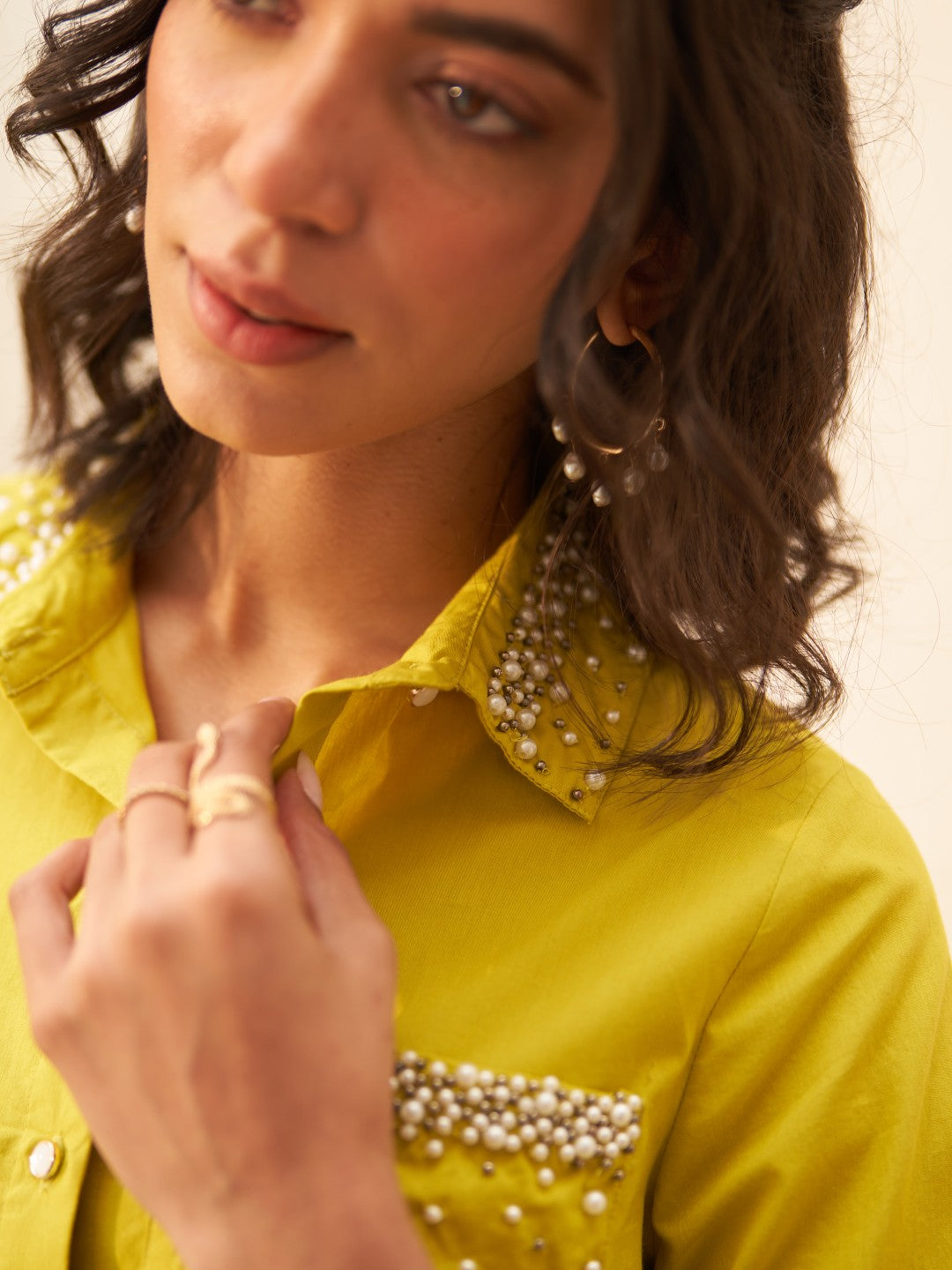 Malika Mehta In Our Sophie Lime Shirt