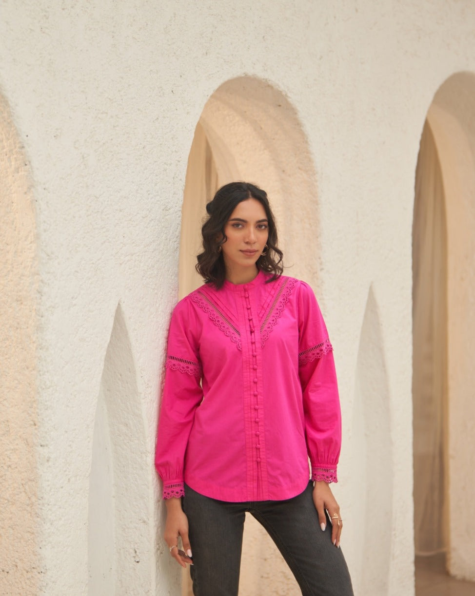 Fuschia Lace Top