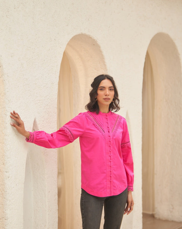 Fuschia Lace Top