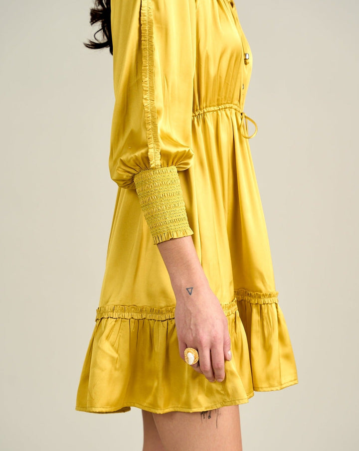 Ella Gold Satin Dress
