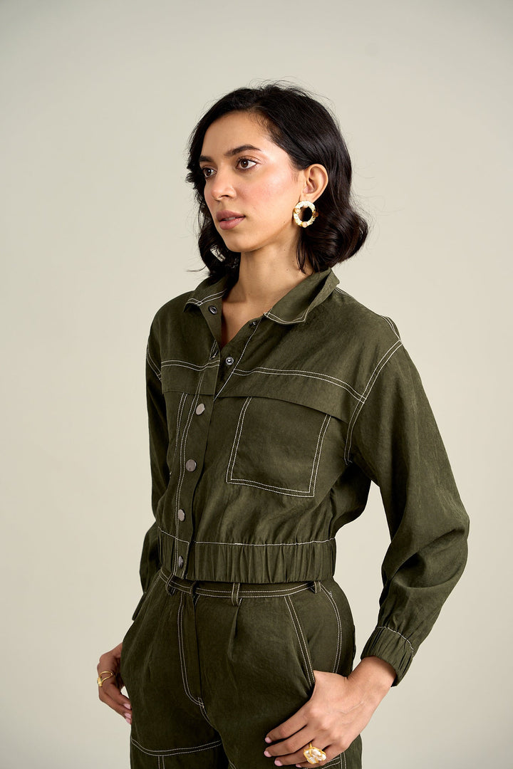 Nriti Shah In Our Emma Olive Jacket