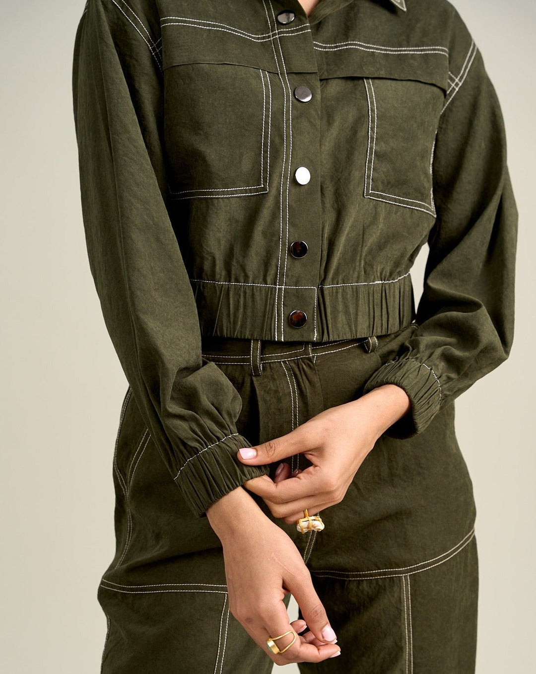 Nriti Shah In Our Emma Olive Jacket