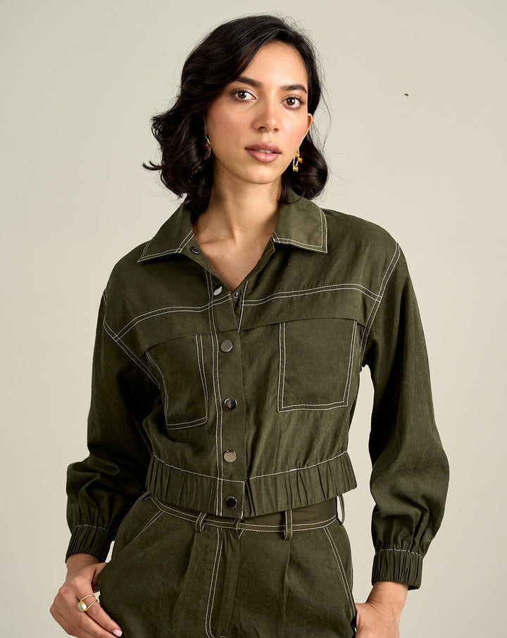 Nriti Shah In Our Emma Olive Jacket