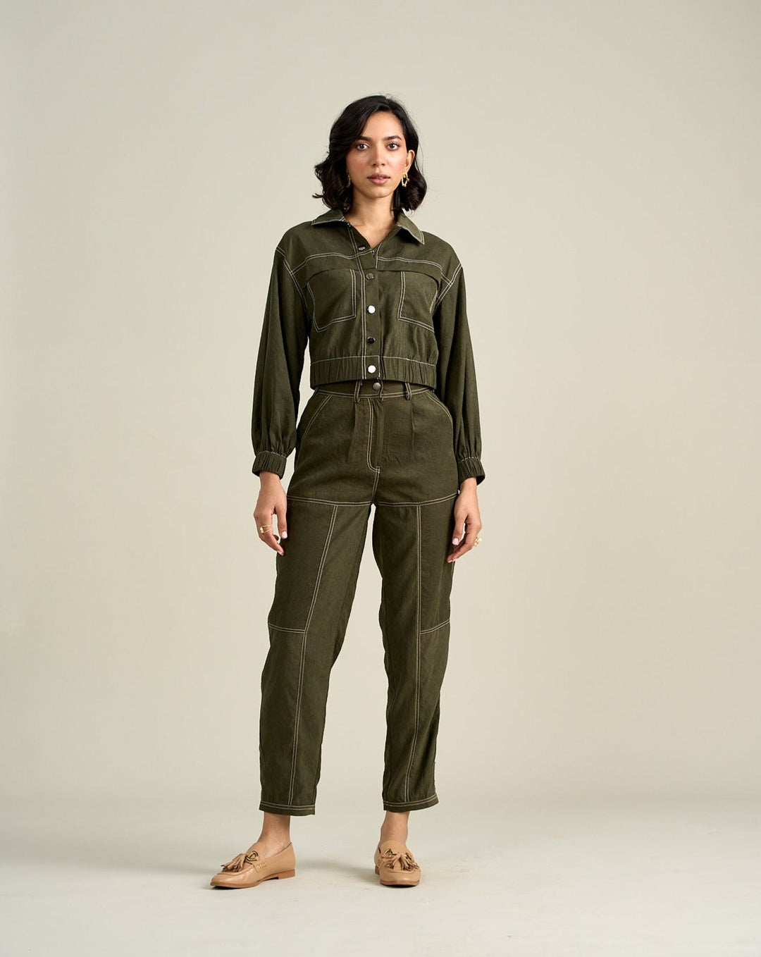 Nriti Shah In Our Emma Olive Jacket