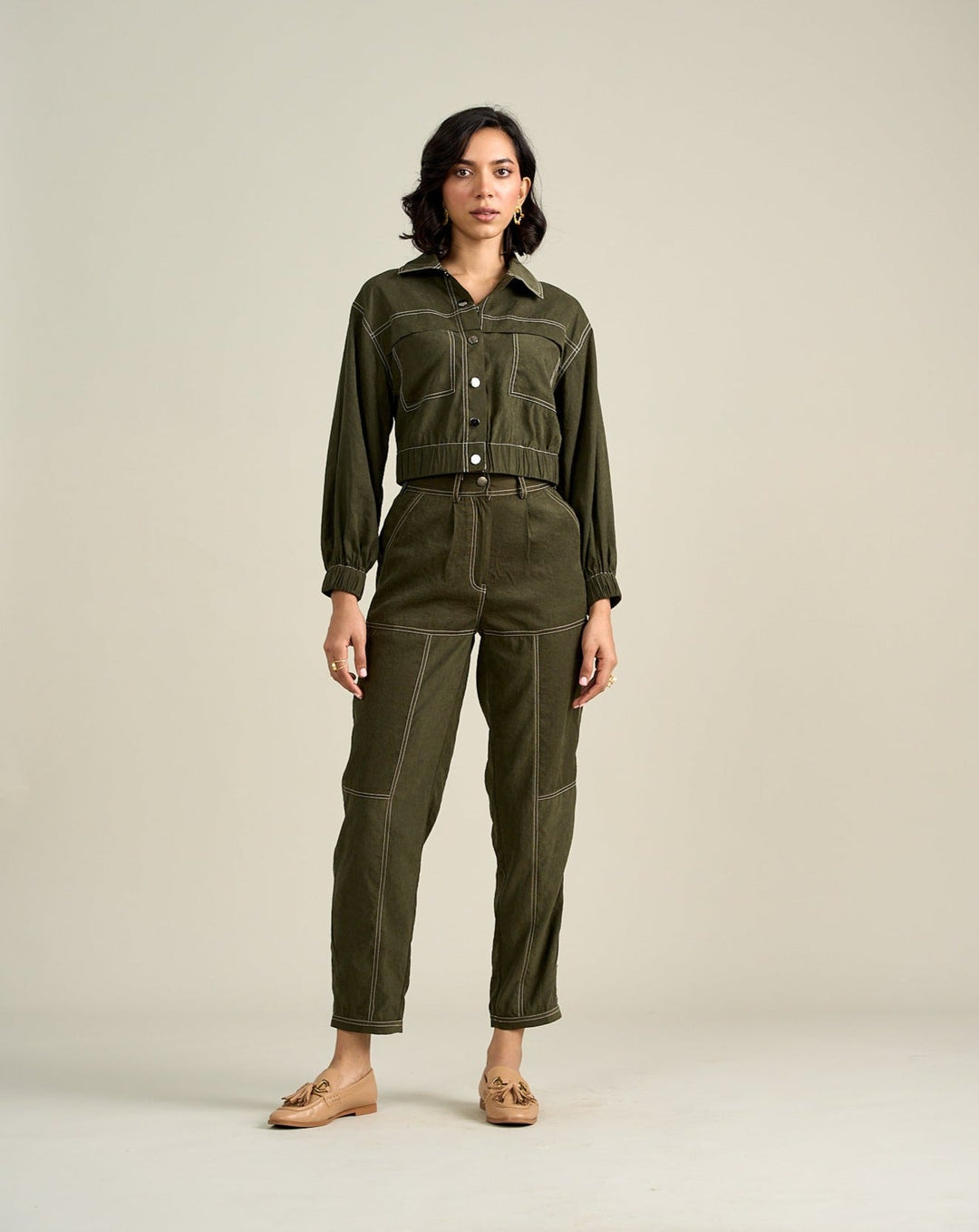 Nriti Shah In Our Emma Olive Pants