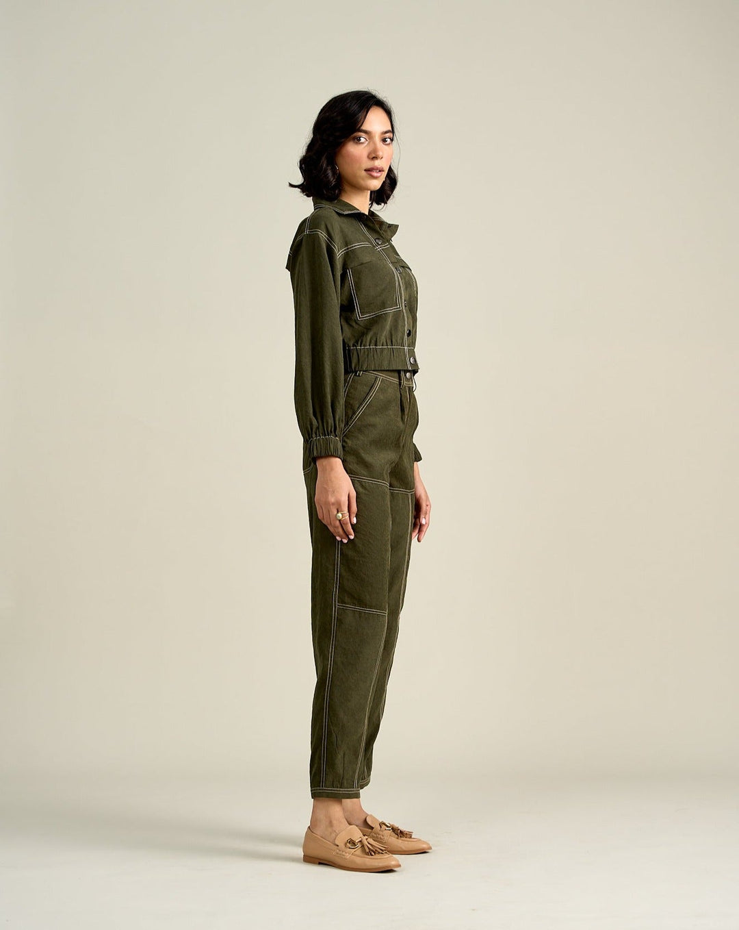 Nriti Shah In Our Emma Olive Jacket