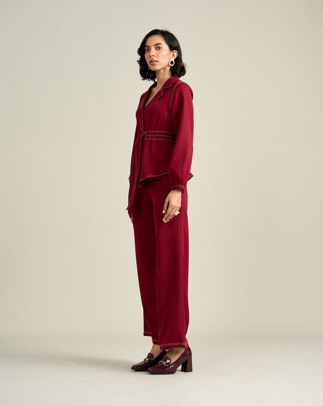 Meghna Pahwa Sahni In Our Royal Burgundy Jacket Top
