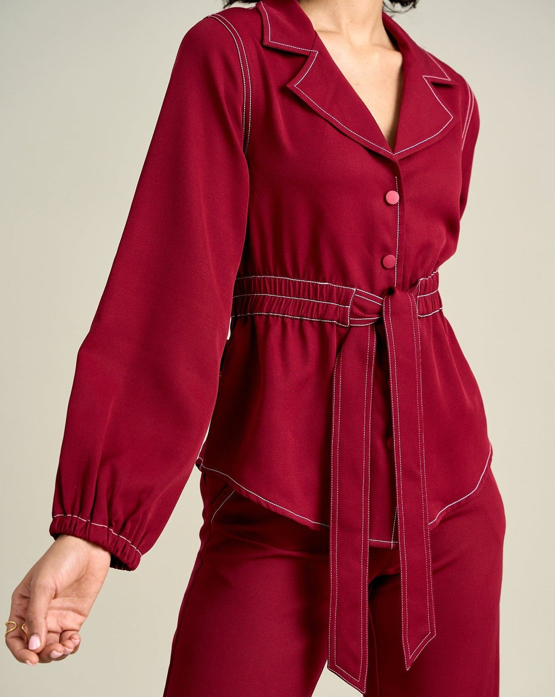 Royal Burgundy Jacket Top