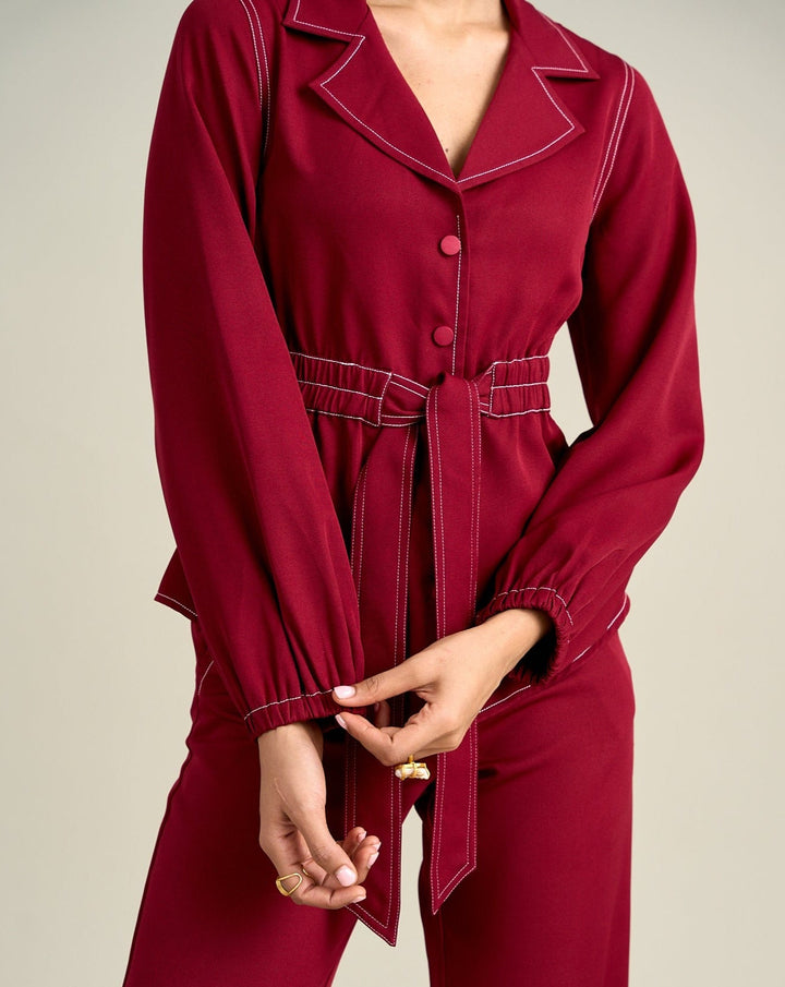Royal Burgundy Jacket Top
