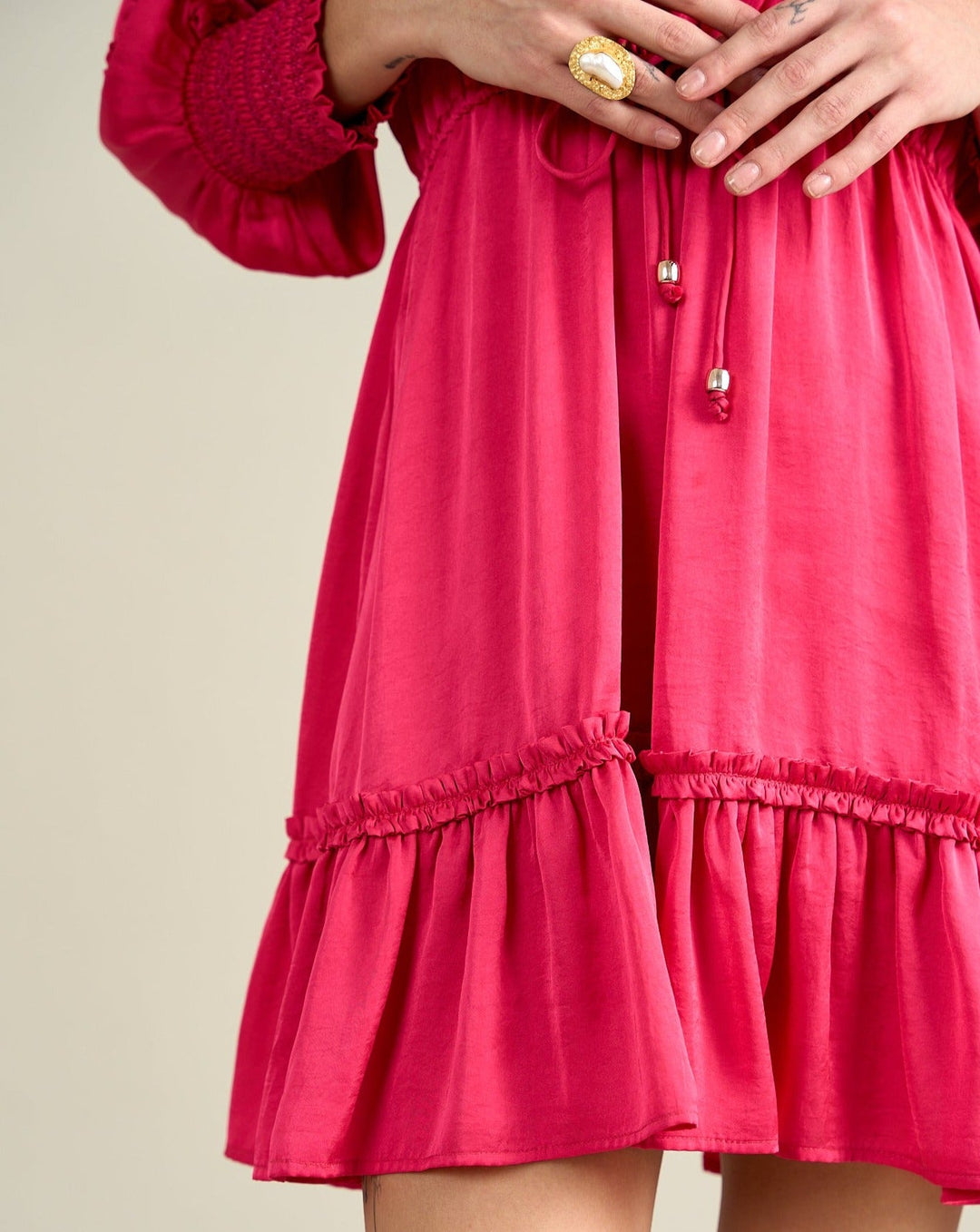Tushita Mehta In Our Ella Pink Satin Dress