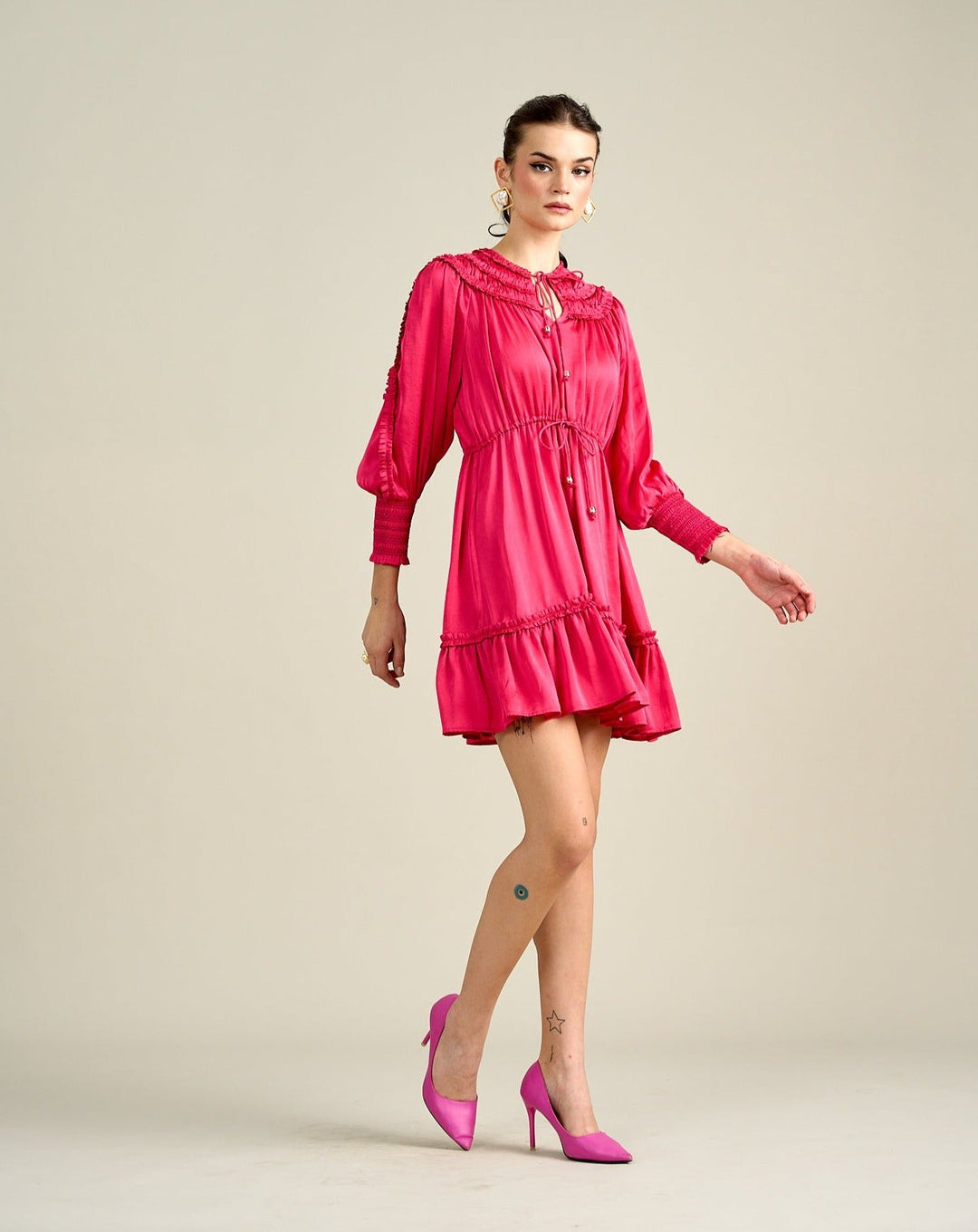 Tushita Mehta In Our Ella Pink Satin Dress