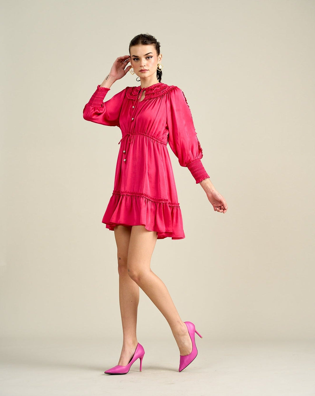 Tushita Mehta In Our Ella Pink Satin Dress