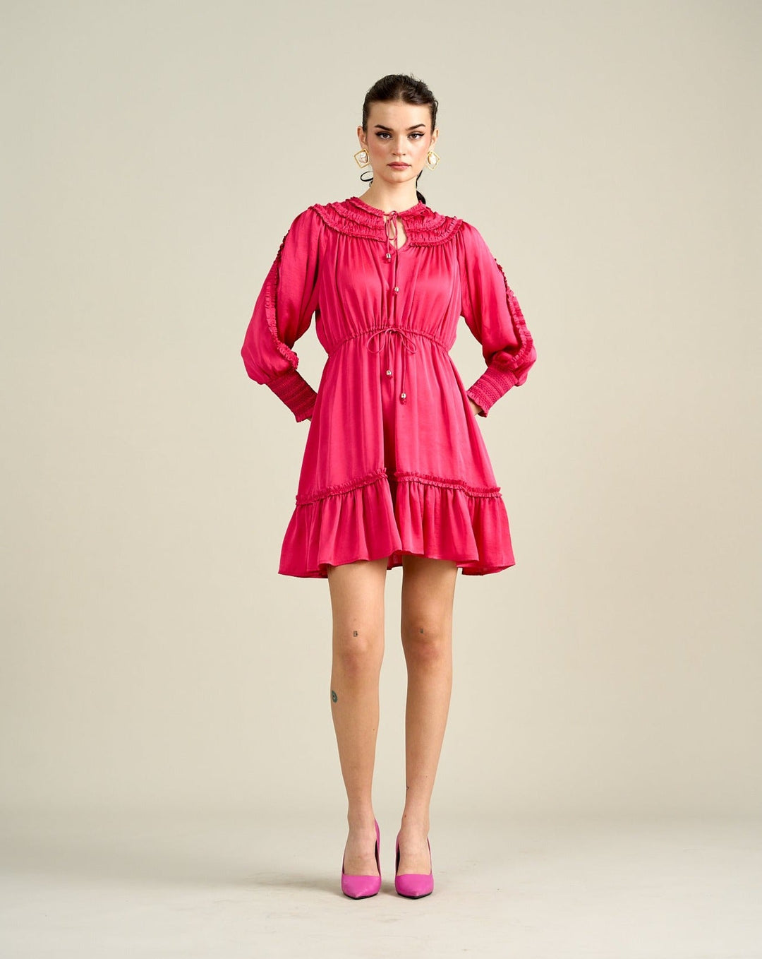Tushita Mehta In Our Ella Pink Satin Dress