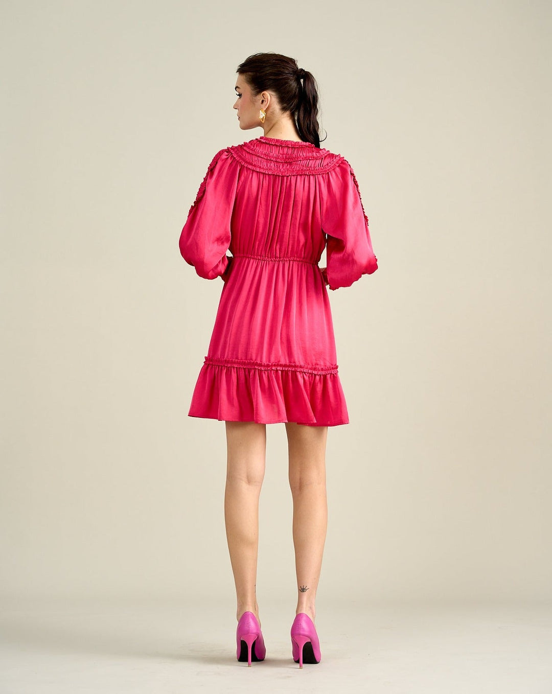 Tushita Mehta In Our Ella Pink Satin Dress