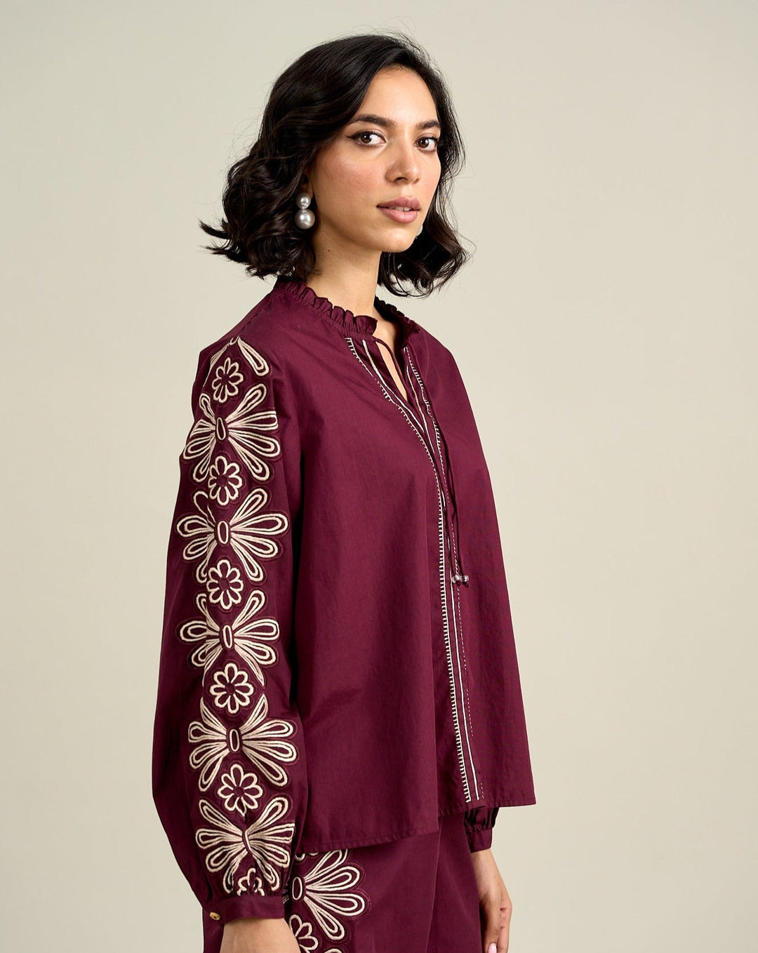 Saanchi Gilani In Our Kate Wine Top