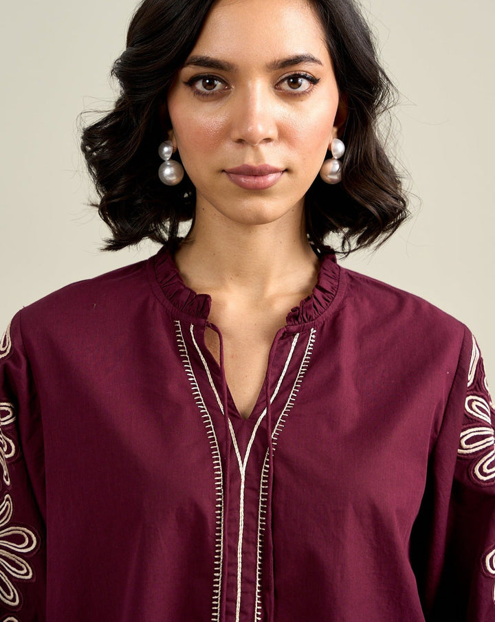 Saanchi Gilani In Our Kate Wine Top